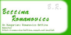 bettina romanovics business card